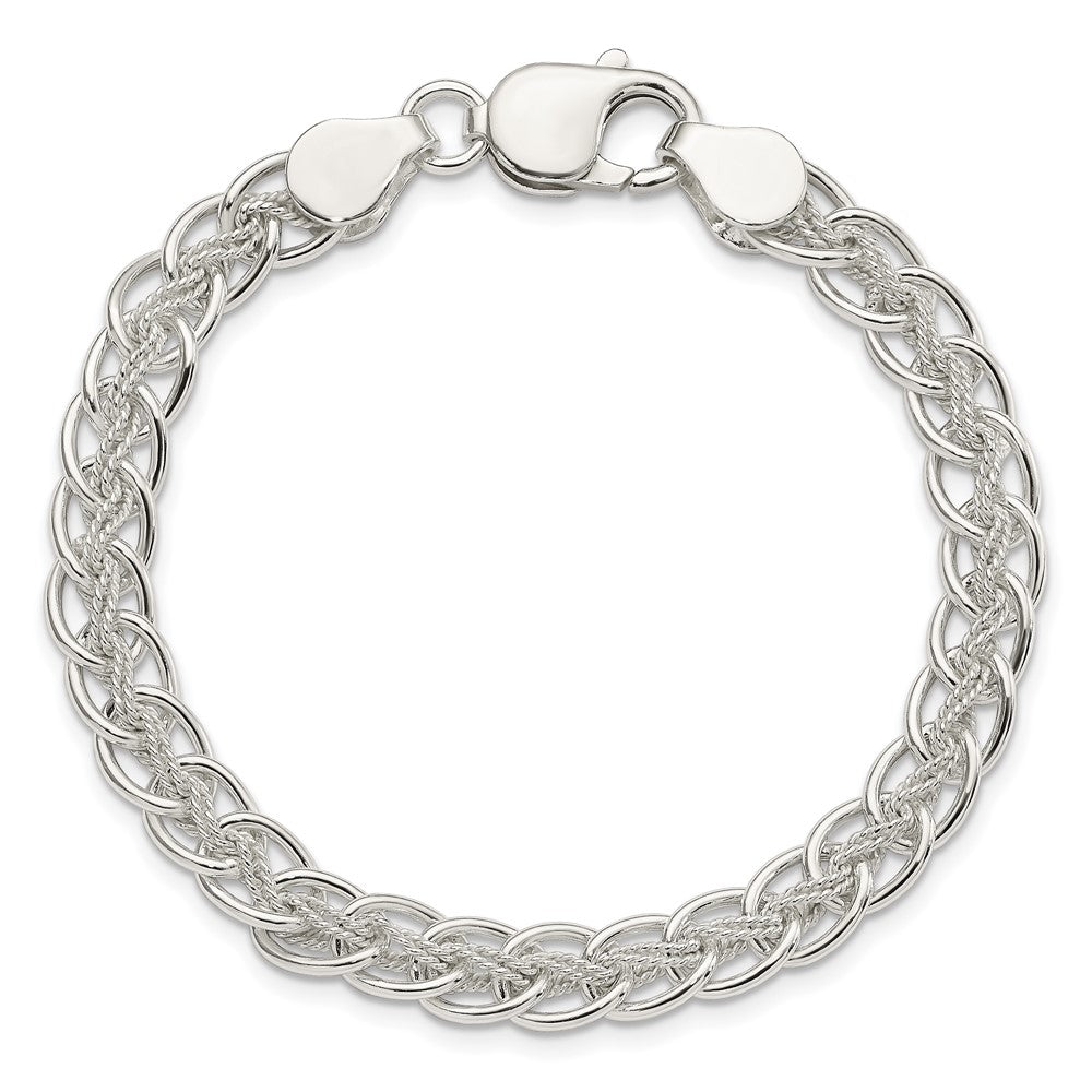 7.5 Inch Sterling Silver Polished And Textured Fancy Bracelet