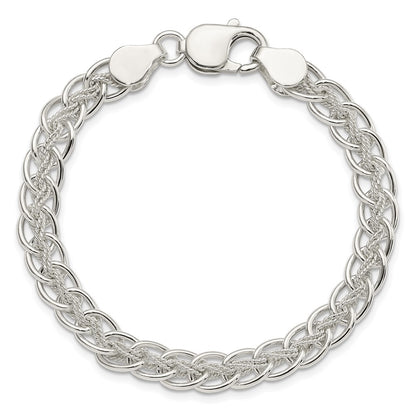 7.5 Inch Sterling Silver Polished And Textured Fancy Bracelet