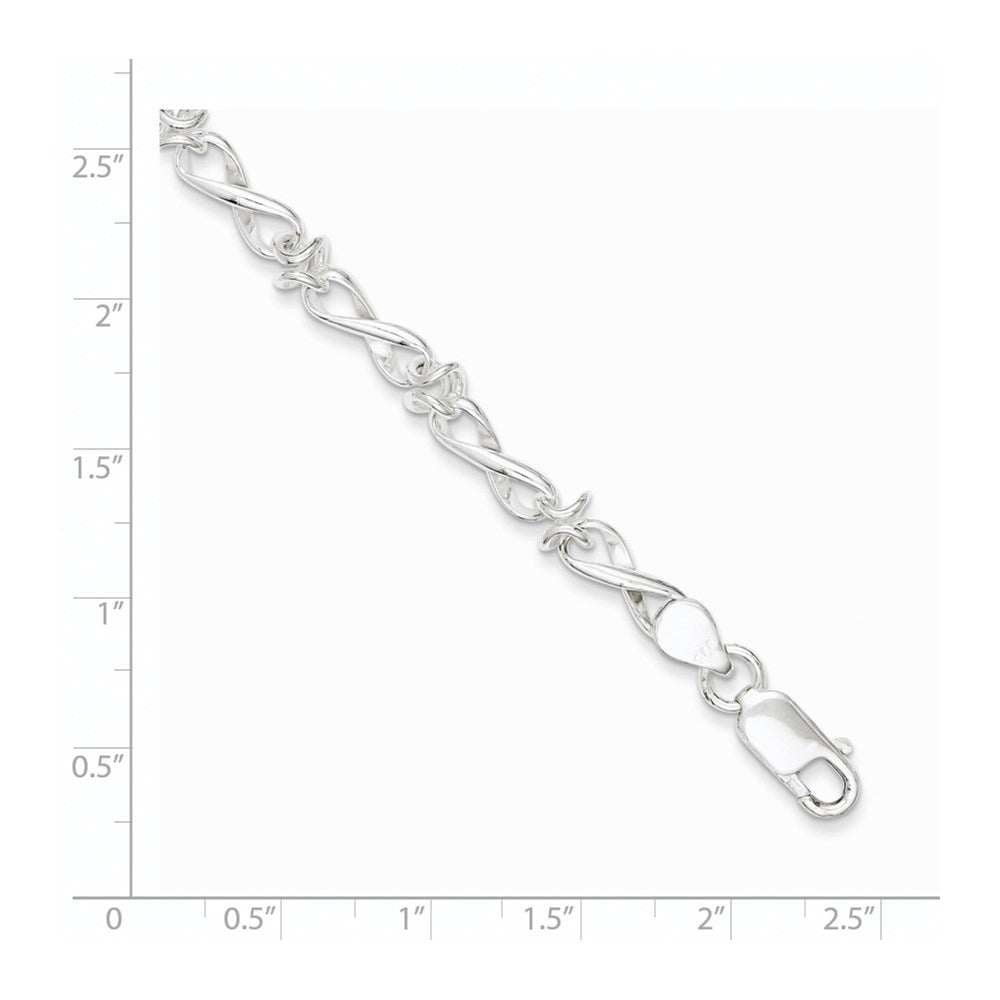 7.5 Inch Sterling Silver Polished Fancy Link Bracelet