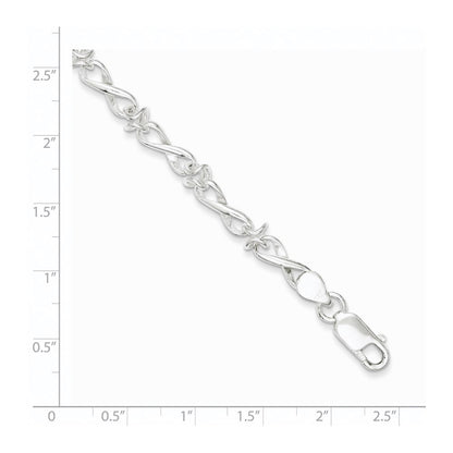 7.5 Inch Sterling Silver Polished Fancy Link Bracelet