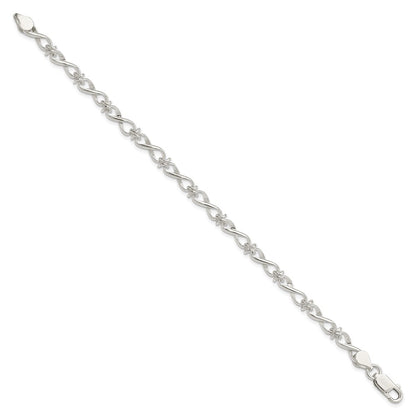 7.5 Inch Sterling Silver Polished Fancy Link Bracelet