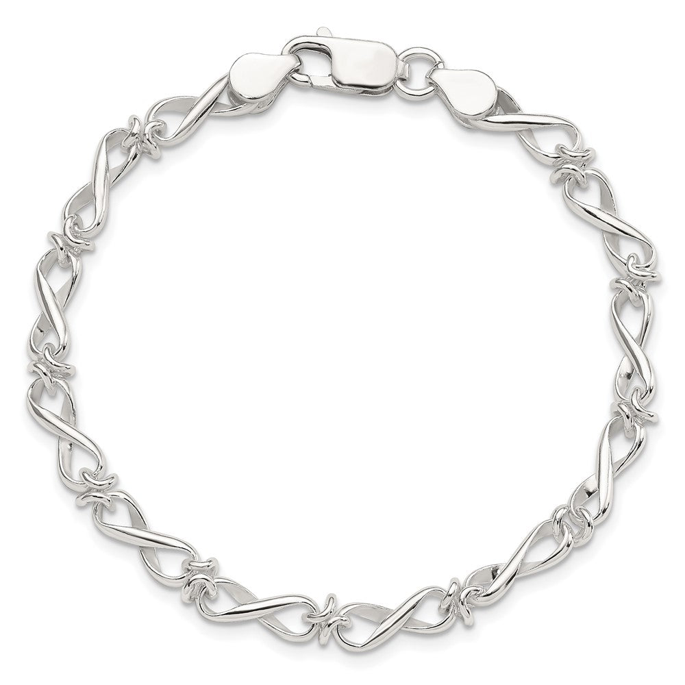 7.5 Inch Sterling Silver Polished Fancy Link Bracelet