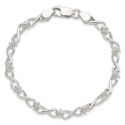 7.5 Inch Sterling Silver Polished Fancy Link Bracelet
