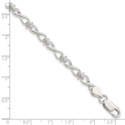 7.5 Inch Sterling Silver Polished Fancy Link Bracelet