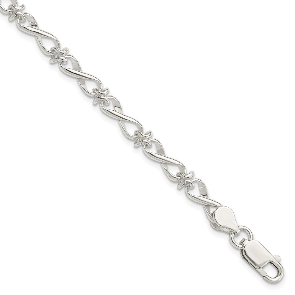 7.5 Inch Sterling Silver Polished Fancy Link Bracelet