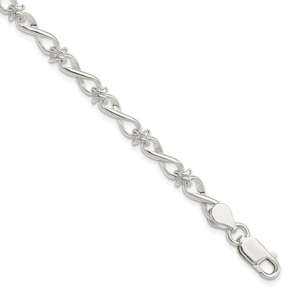 7.5 Inch Sterling Silver Polished Fancy Link Bracelet