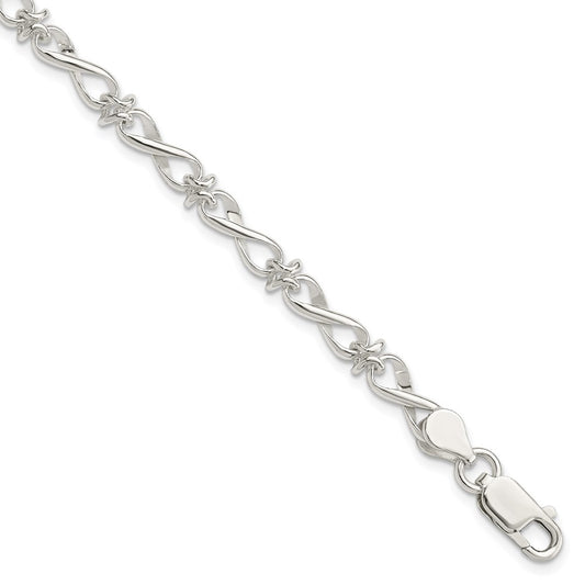 7.5 Inch Sterling Silver Polished Fancy Link Bracelet