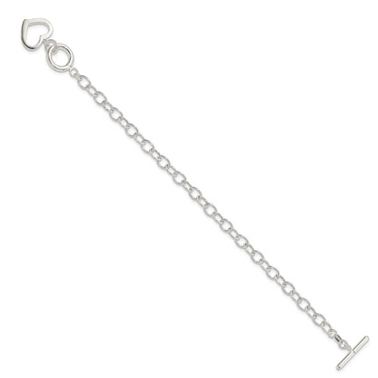 8.5 Inch Sterling Silver Open Link Heart Bracelet