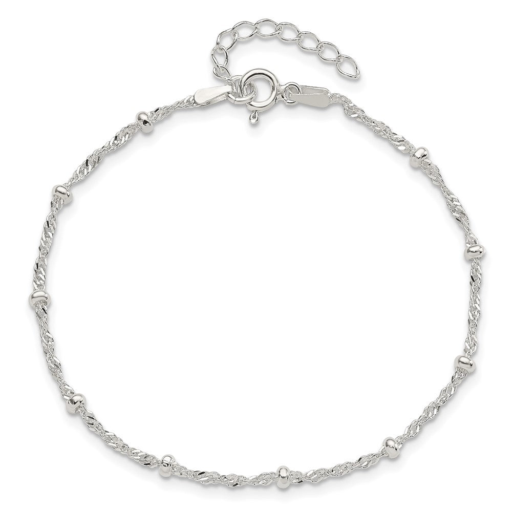 7 Inch Sterling Silver With 1In Ext Fancy Bracelet