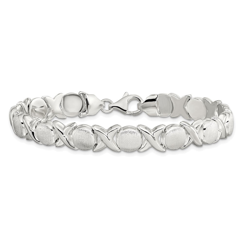 8 Inch Sterling Silver Polished And Satin X O Bracelet