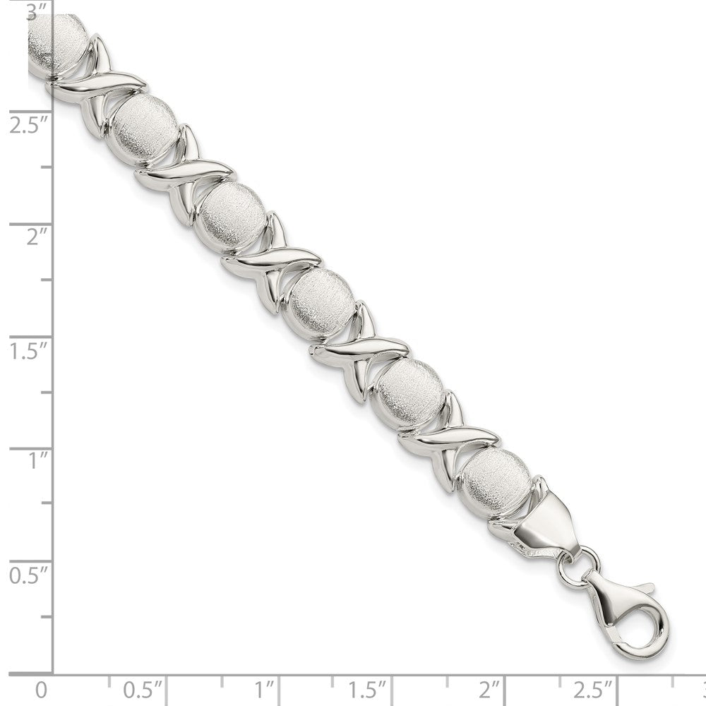 8 Inch Sterling Silver Polished And Satin X O Bracelet