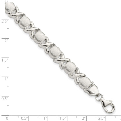8 Inch Sterling Silver Polished And Satin X O Bracelet