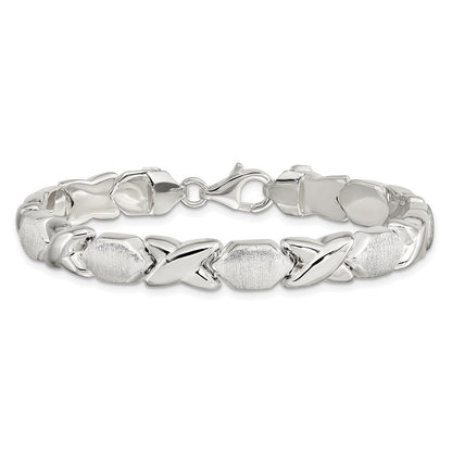 8 Inch Sterling Silver Polished And Satin X O Bracelet