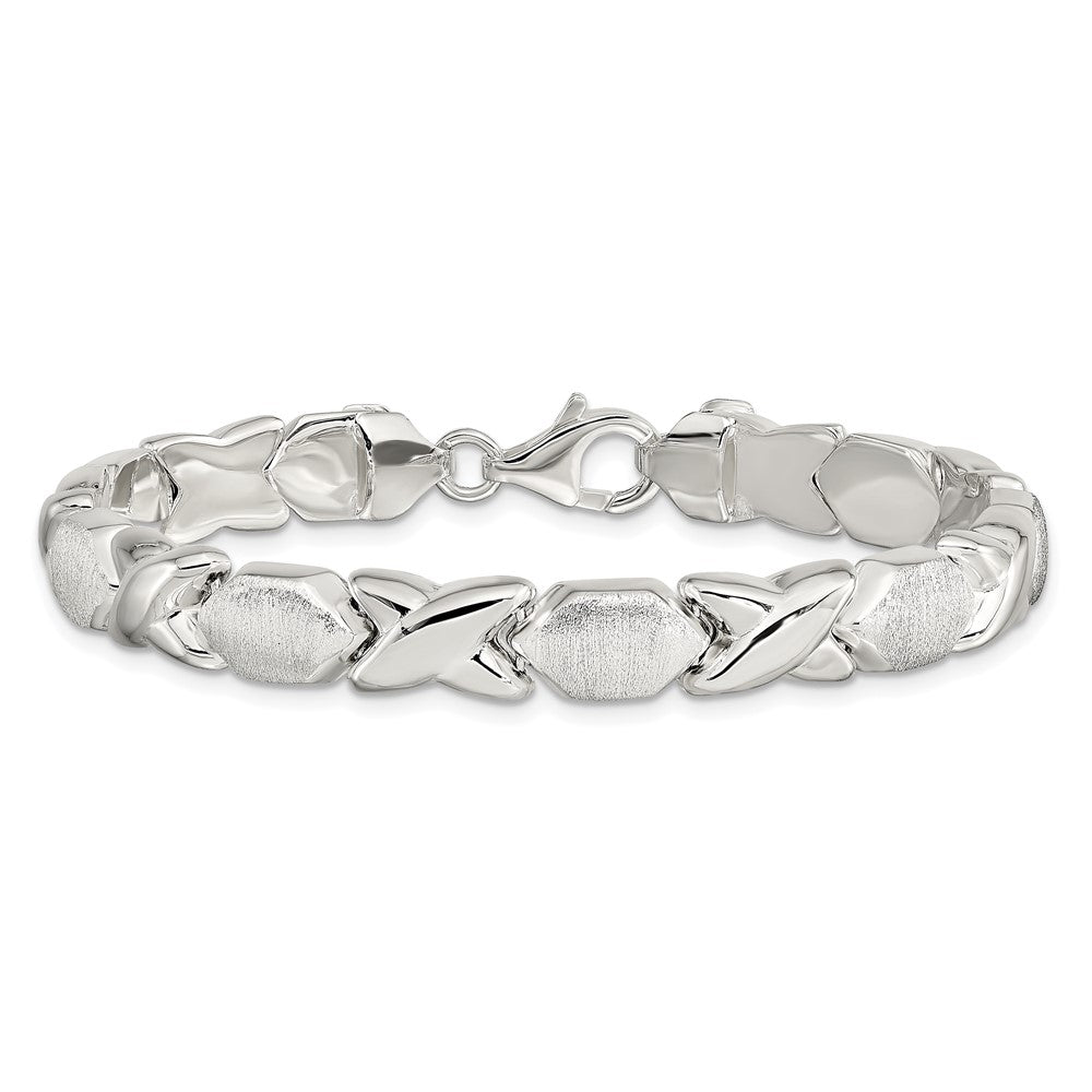 7 Inch Sterling Silver Polished And Satin X O Bracelet