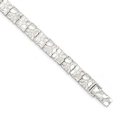 7 Inch Sterling Silver 9mm Nugget Bracelet