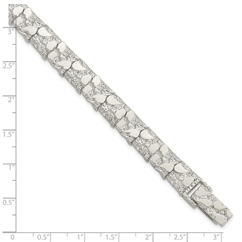 8 Inch Sterling Silver 9mm Nugget Bracelet