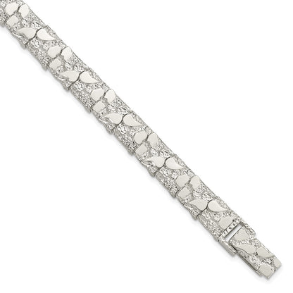 8 Inch Sterling Silver 9mm Nugget Bracelet