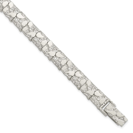 8 Inch Sterling Silver 9mm Nugget Bracelet