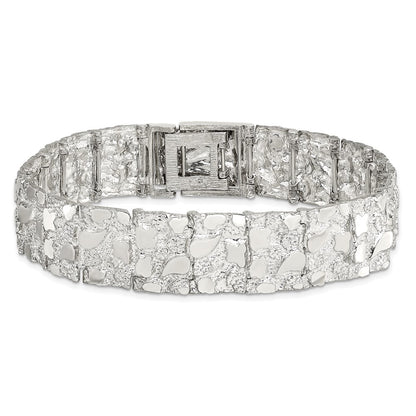 8.5 Inch Sterling Silver 15mm Nugget Bracelet