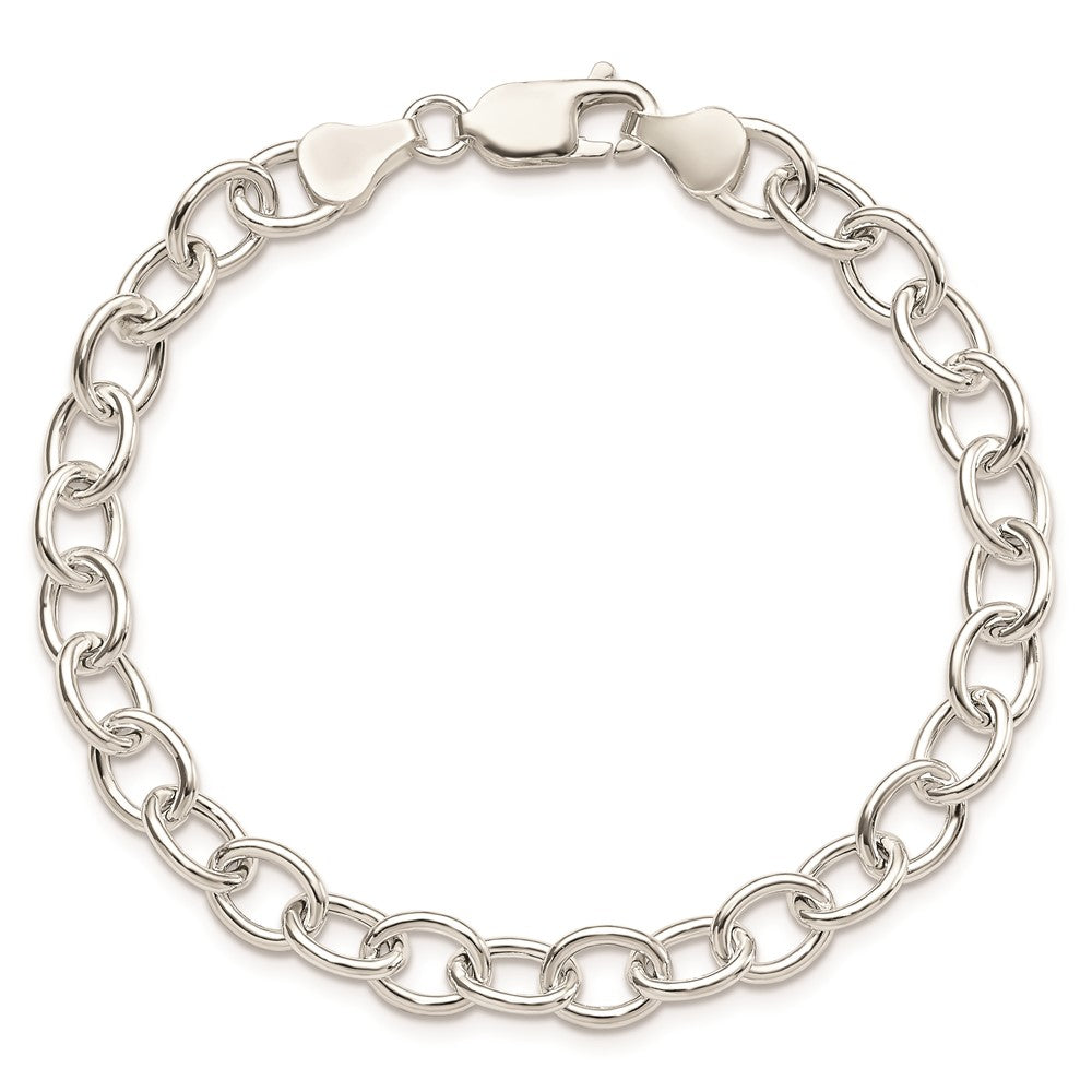 7.5 Inch Sterling Silver Cable 6.75mm Bracelet
