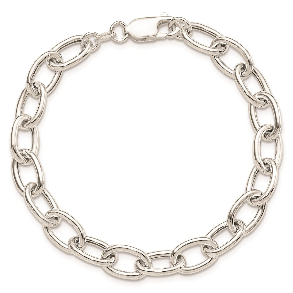 7.5 Inch Sterling Silver Open Link Cable 8.50mm Bracelet