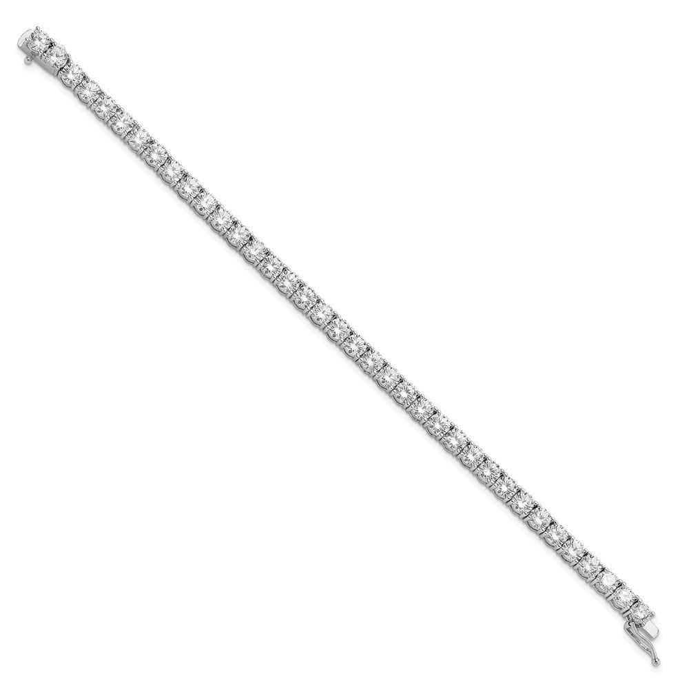 Sterling Silver Shimmer Rhodium-Plated 4.5mm Cz 37 Stone 7 Inch Bracelet