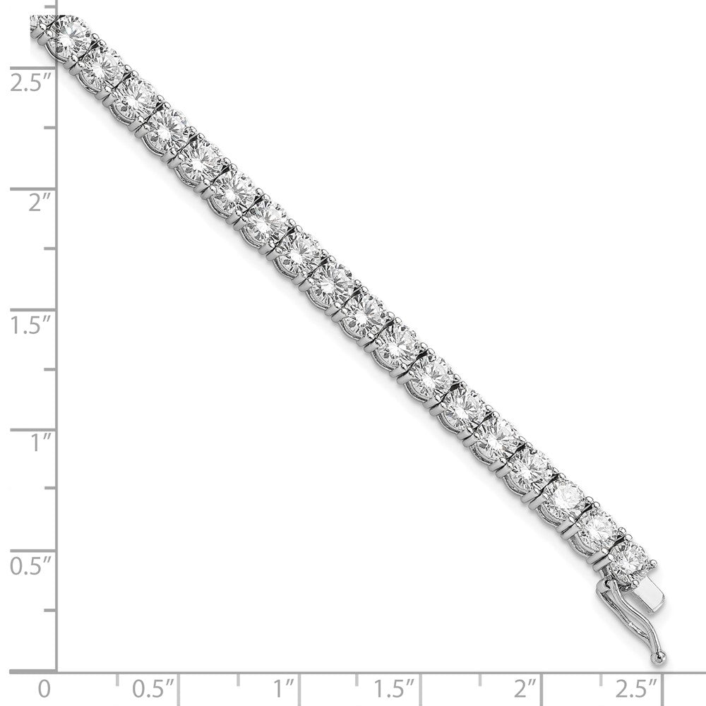Sterling Silver Shimmer Rhodium-Plated 4.5mm Cz 37 Stone 7 Inch Bracelet
