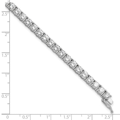 Sterling Silver Shimmer Rhodium-Plated 4.5mm Cz 37 Stone 7 Inch Bracelet
