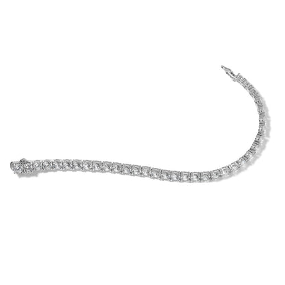 Sterling Silver Shimmer Rhodium-Plated 4.5mm Cz 37 Stone 7 Inch Bracelet