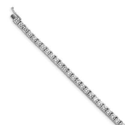 Sterling Silver Shimmer Rhodium-Plated 7 Inch 41 Stone Cz Bracelet