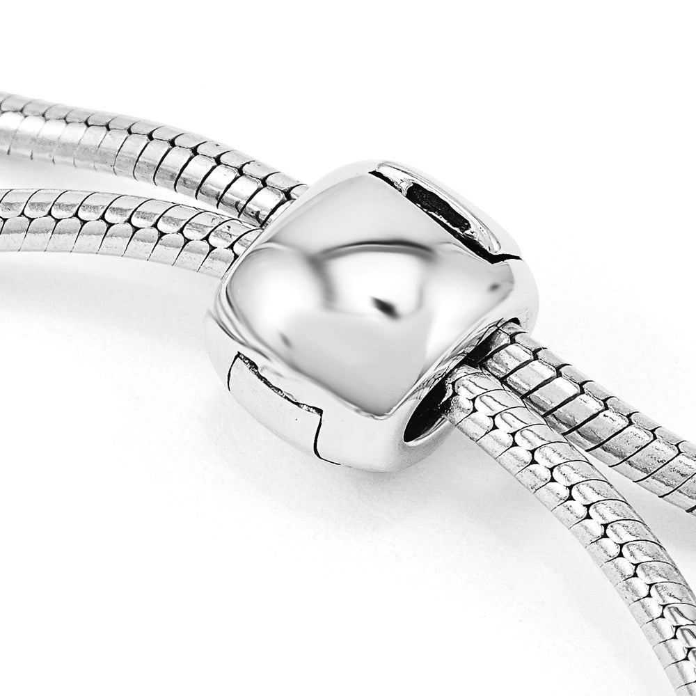 9 Inch Sterling Silver Antiqued Reflections Crystal Love Heart Adjust Bracelet