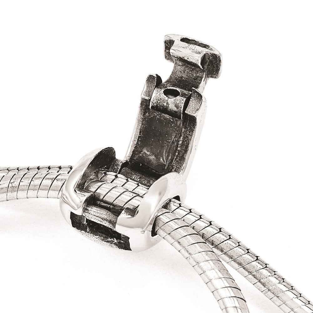 9 Inch Sterling Silver Antiqued Reflections Purple Crystal Adj. Bracelet