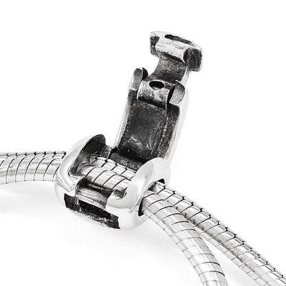 9 Inch Sterling Silver Antiqued Reflections Clear Crystal Adjustable Bracelet