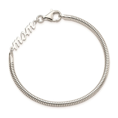 7.5 Inch Sterling Silver Mom Bracelet