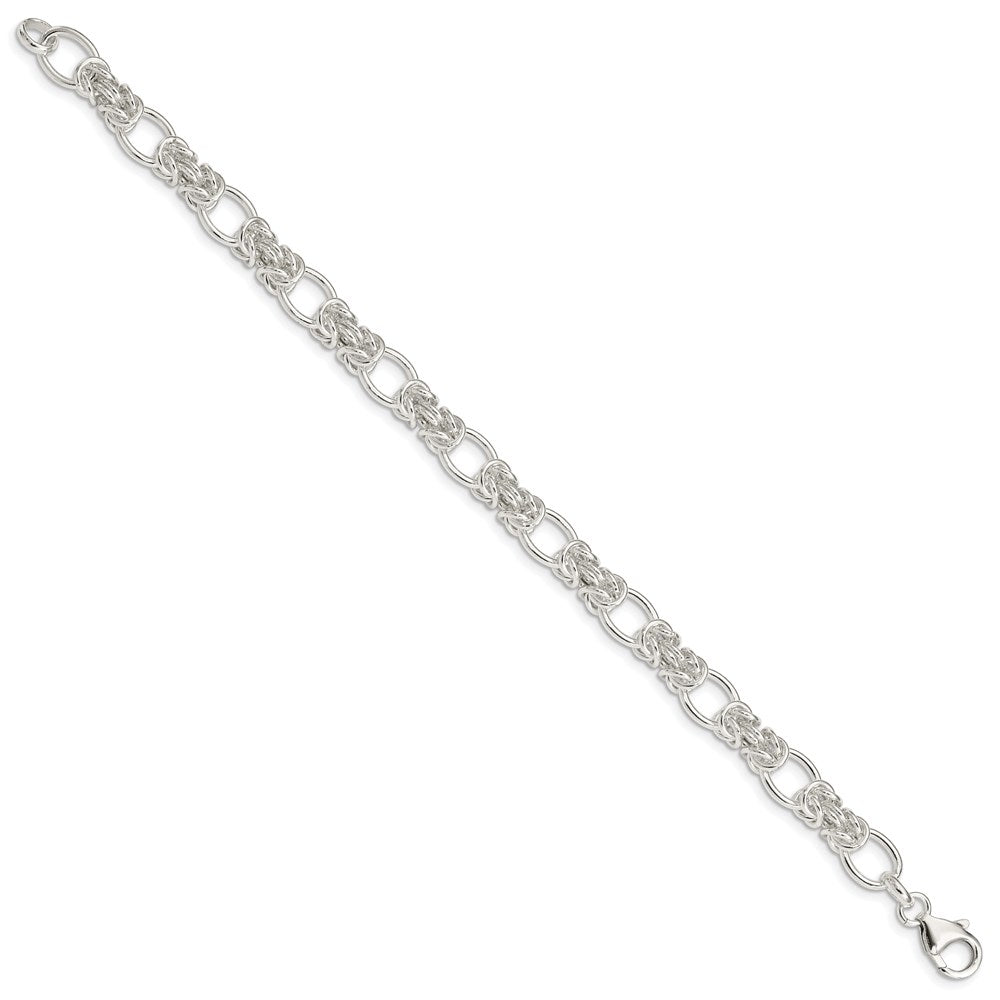 7.75 Inch Sterling Silver Polished Fancy Link Bracelet