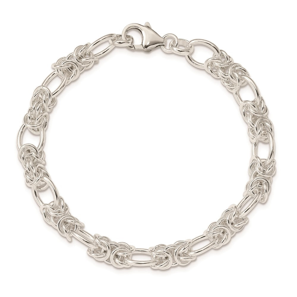 7.75 Inch Sterling Silver Polished Fancy Link Bracelet