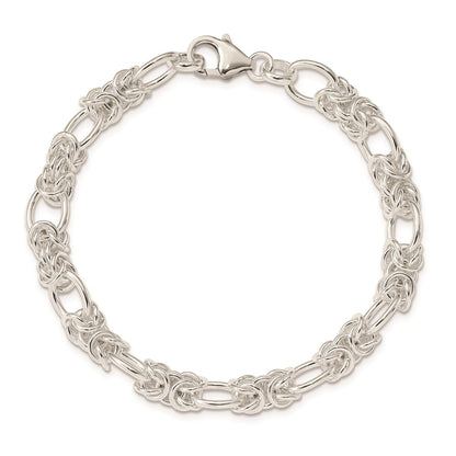 7.75 Inch Sterling Silver Polished Fancy Link Bracelet