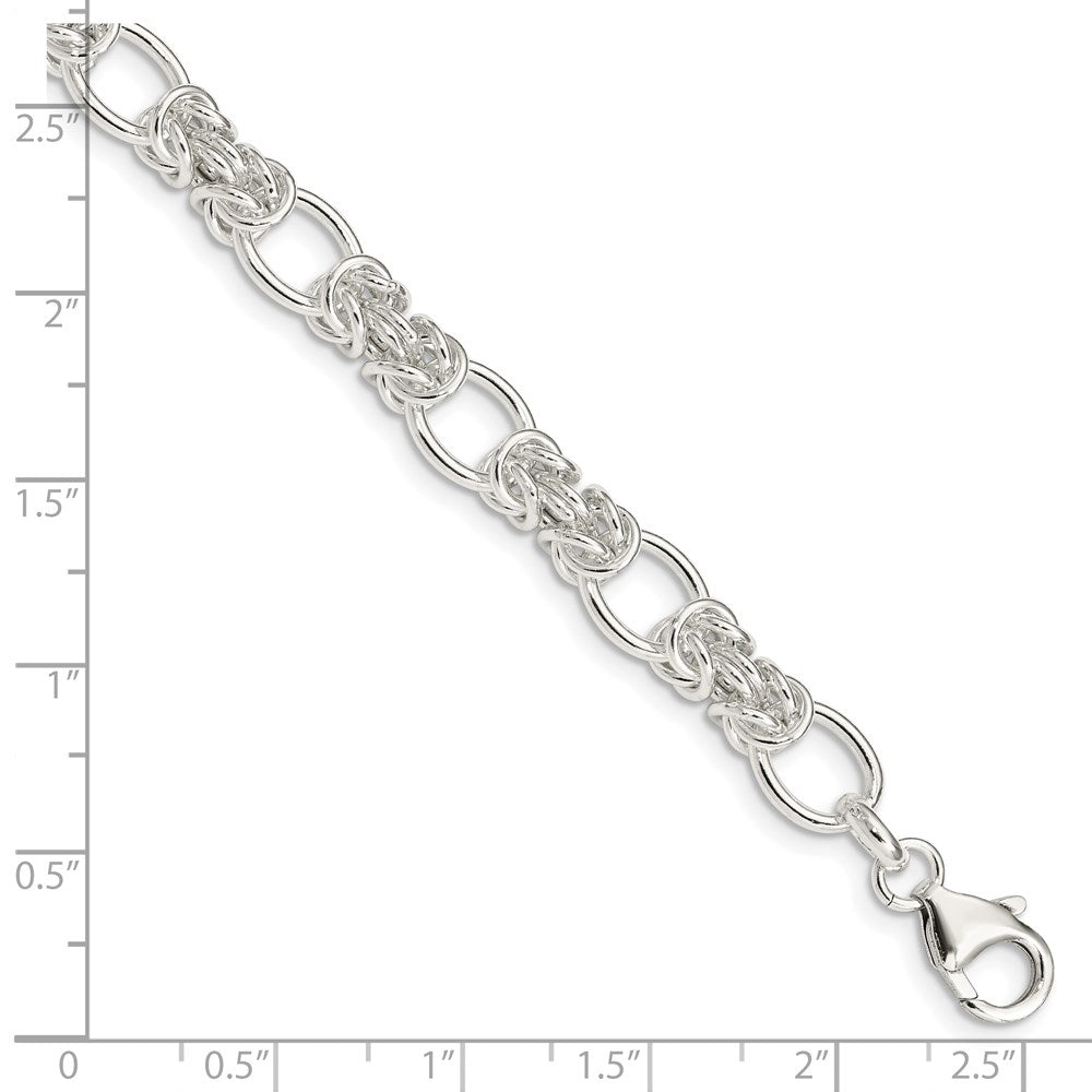 7.75 Inch Sterling Silver Polished Fancy Link Bracelet