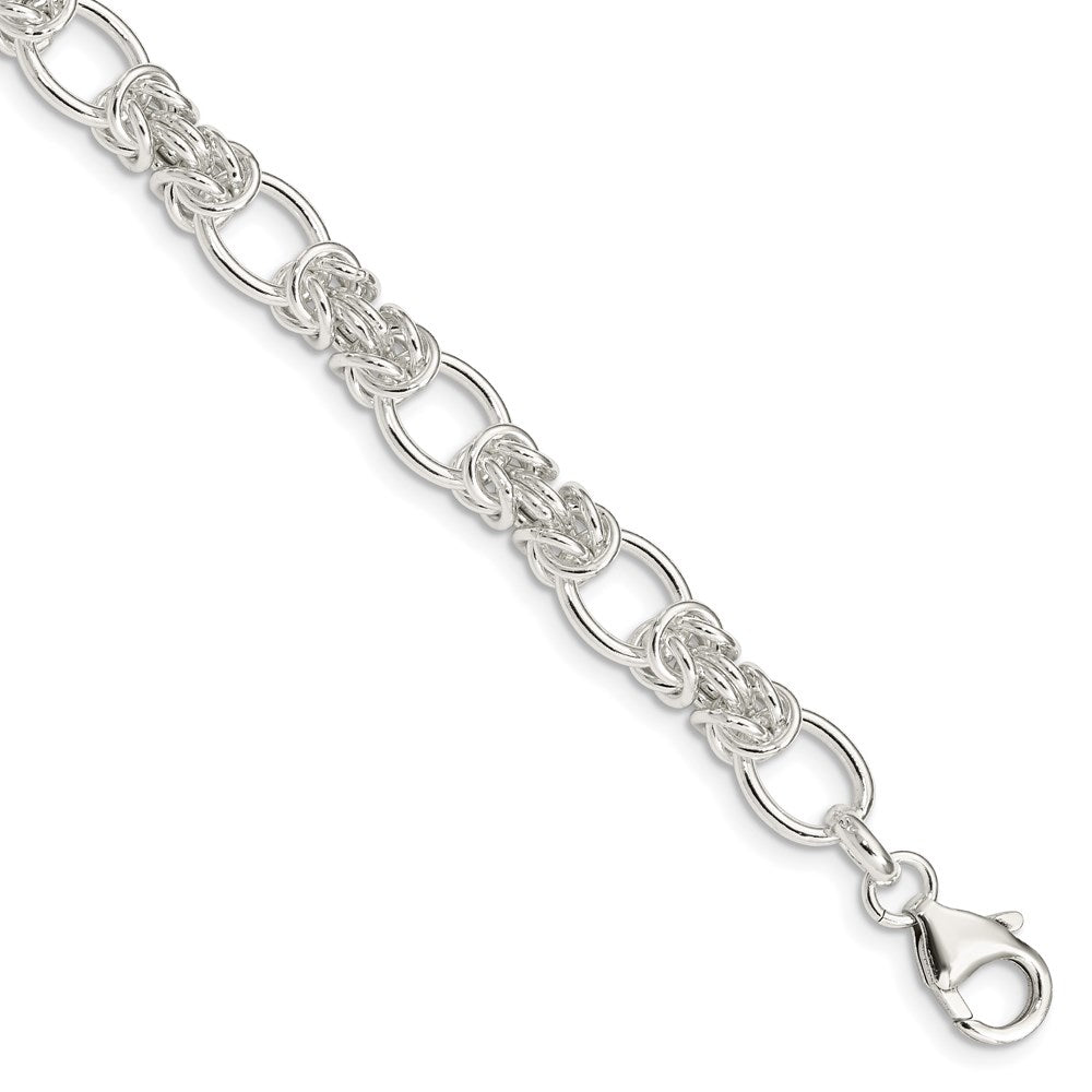 7.75 Inch Sterling Silver Polished Fancy Link Bracelet