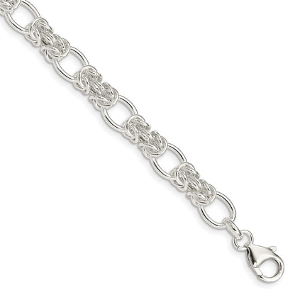 7.75 Inch Sterling Silver Polished Fancy Link Bracelet