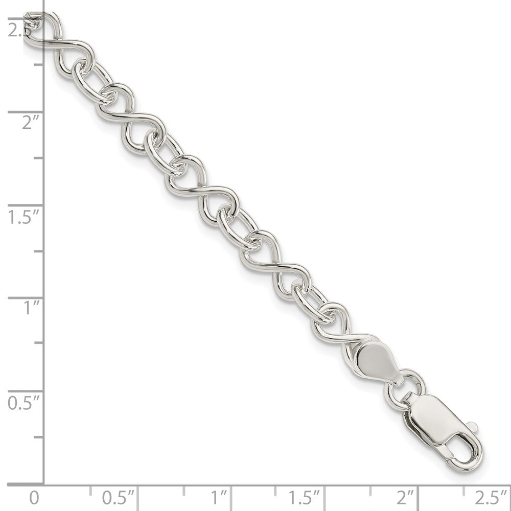 7.5 Inch Sterling Silver Polished Fancy Link Bracelet