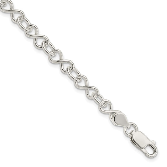 7.5 Inch Sterling Silver Polished Fancy Link Bracelet