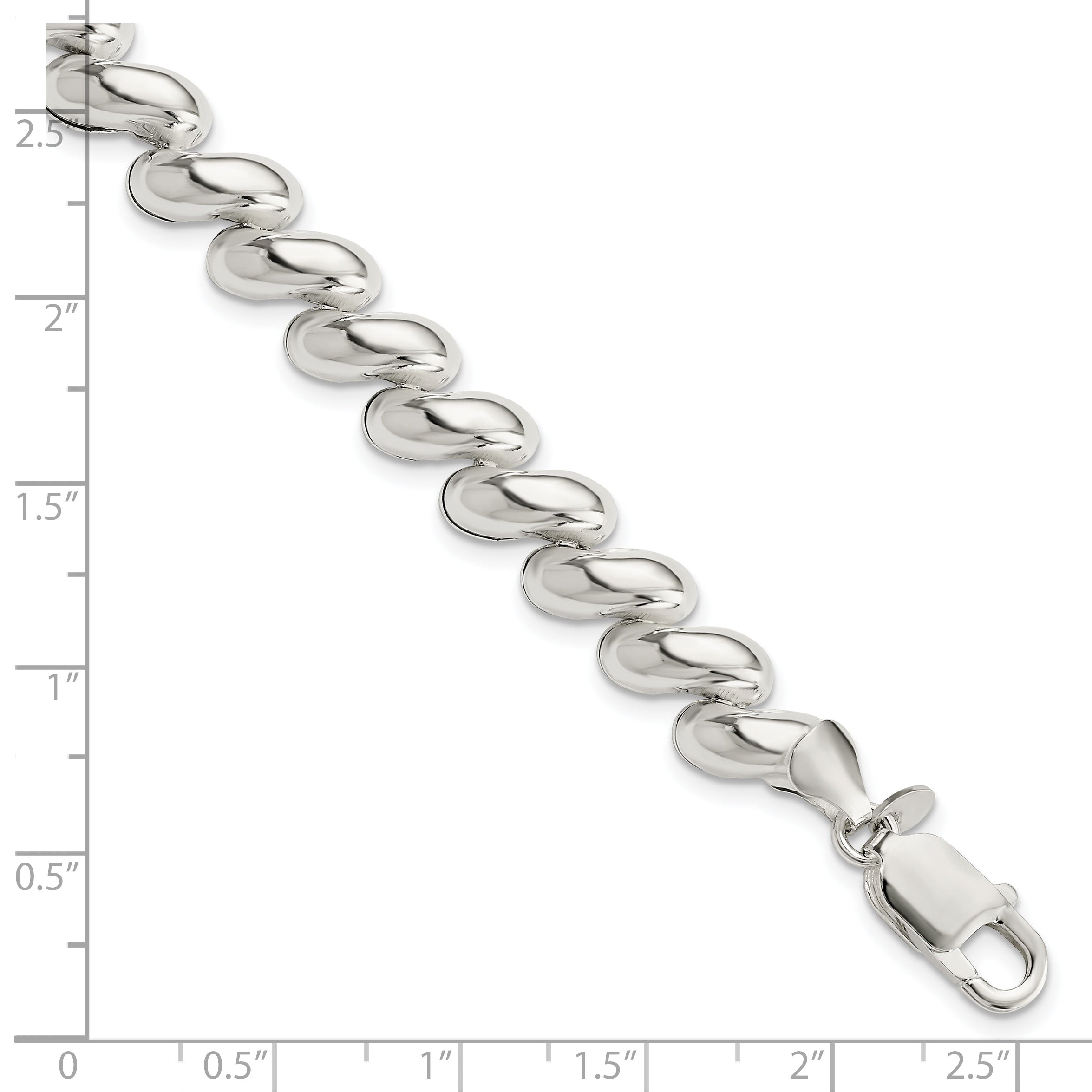 7.5 Inch Sterling Silver Fancy Polished San Marco Bracelet
