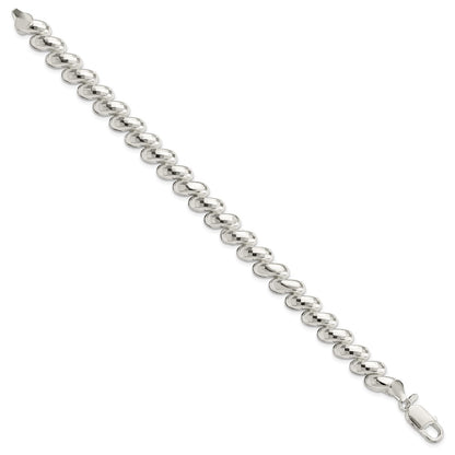 7.5 Inch Sterling Silver Fancy Diamond-Cut San Marco Bracelet
