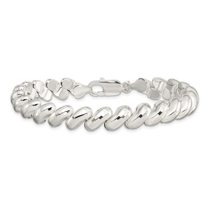 7.5 Inch Sterling Silver Fancy Diamond-Cut San Marco Bracelet
