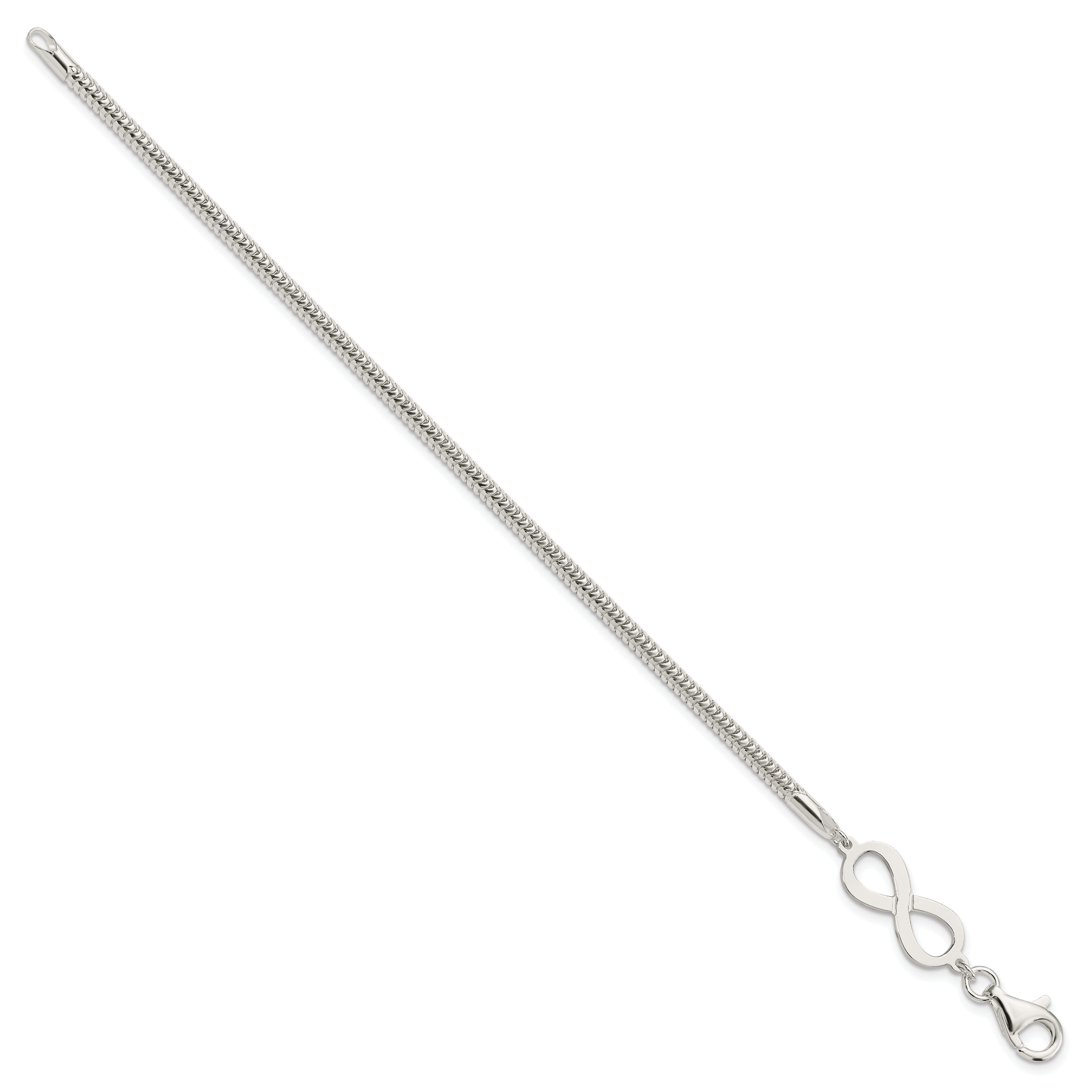 7.5 Inch Sterling Silver Infinity Symbol Bracelet