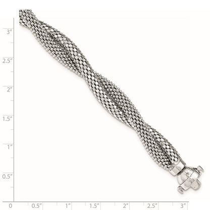7.5 Inch Sterling Silver Twisted Mesh Bracelet