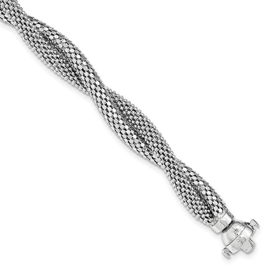 7.5 Inch Sterling Silver Twisted Mesh Bracelet