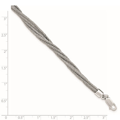 7.5 Inch Sterling Silver Wire Mesh 6 Strand Bracelet