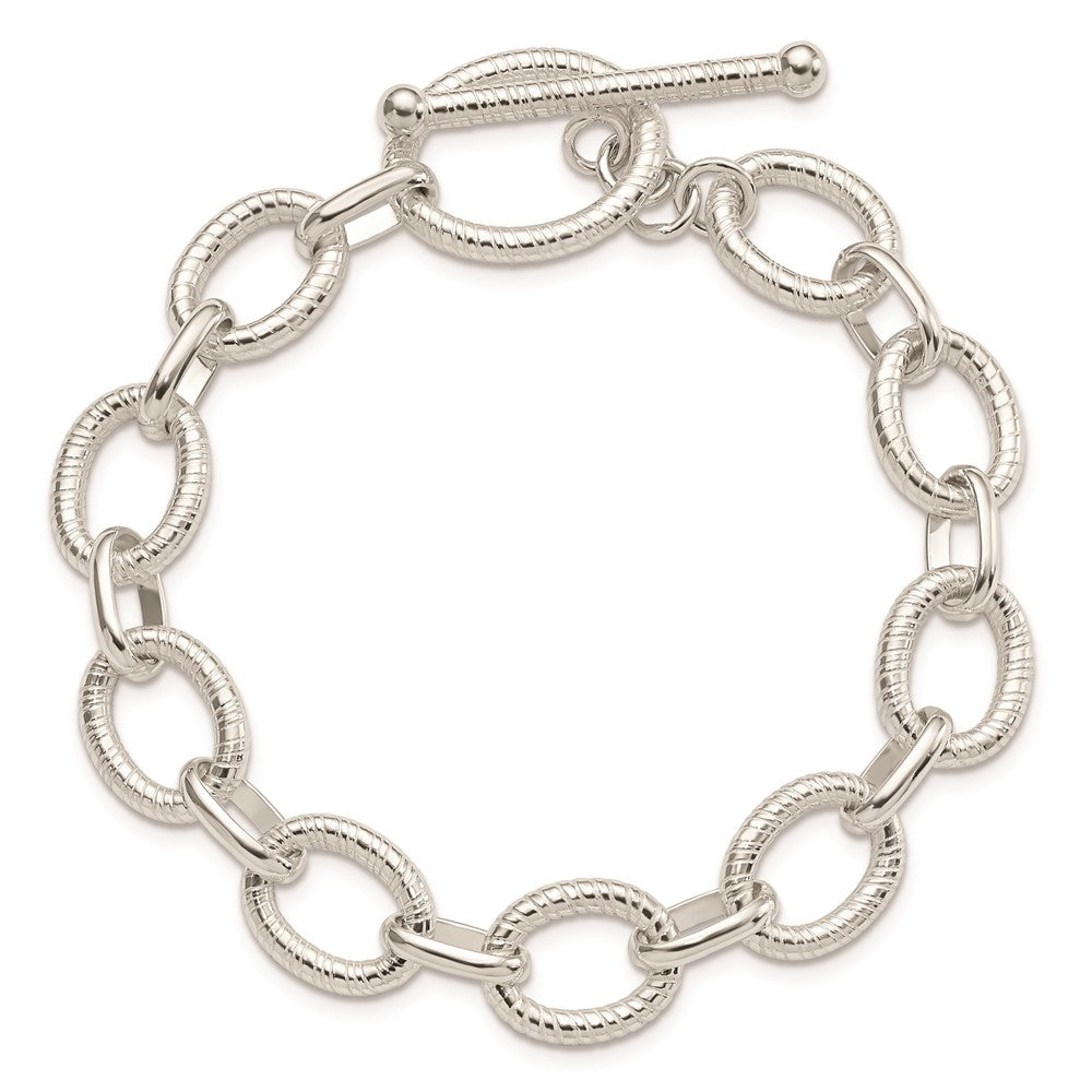 7.5 Inch Sterling Silver Polished Fancy Link Bracelet